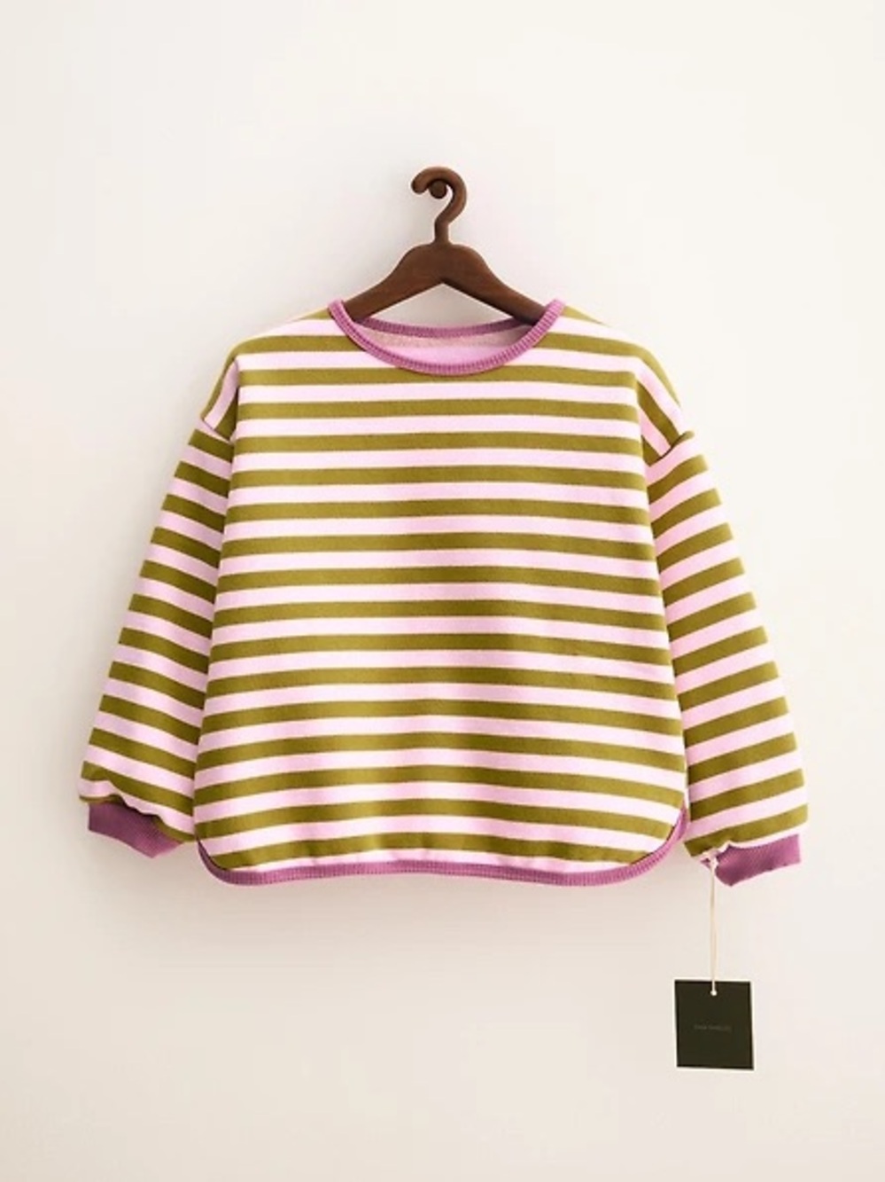 Zara Striped Sweatshirt Pink Green girl’s size 5